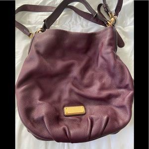 Marc Jacobs purple pebble bag with handle and shoulder strap